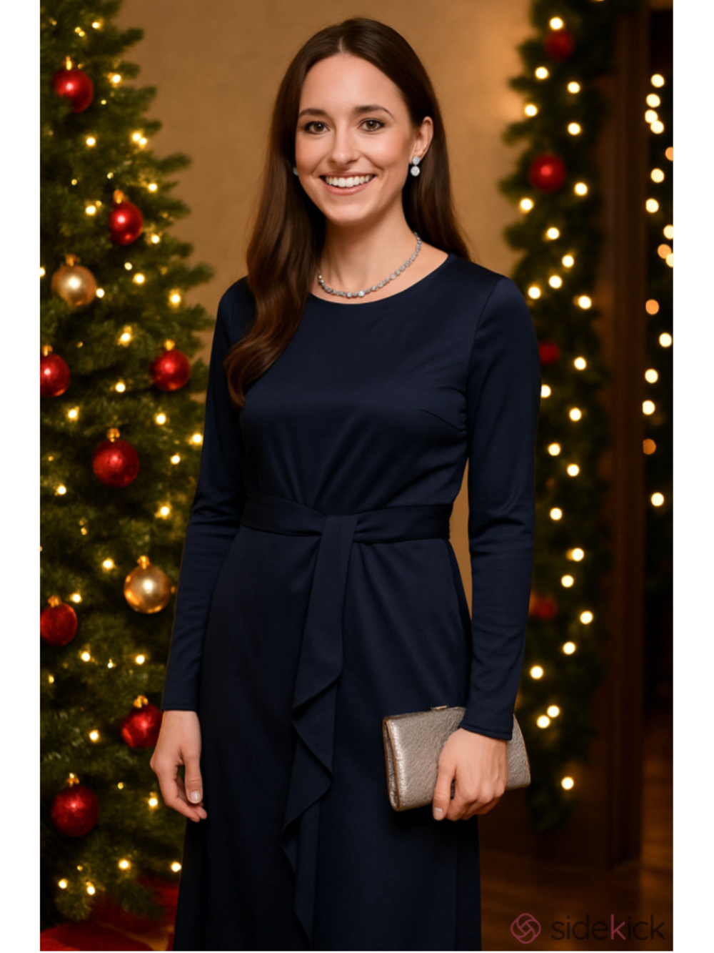 Women's Lauren Ralph Lauren Long Sleeve Dress Navy Size 10
